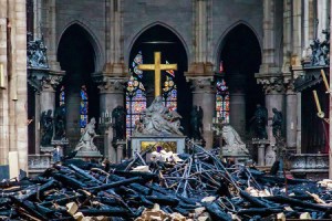Cathedral of Notre-Dame of Paris fire aftermath, France - 16 Apr 2019